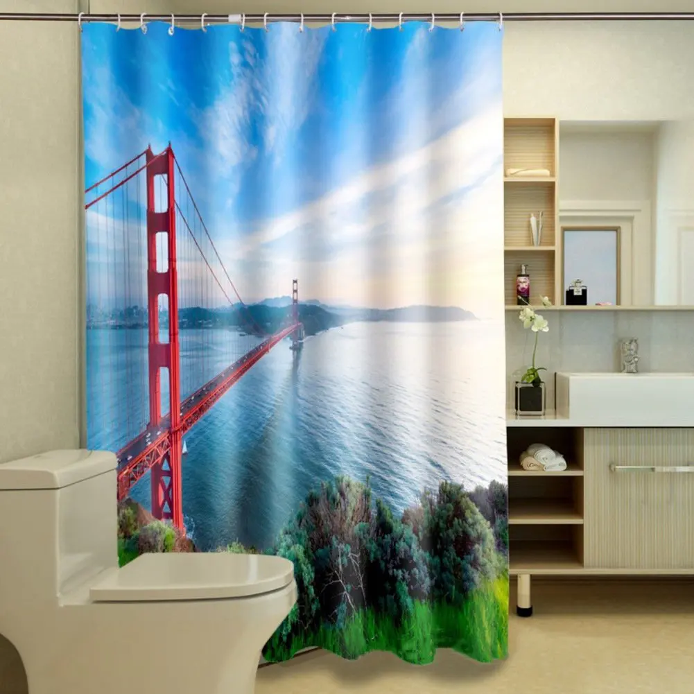 Shower curtain with golden gate bridge