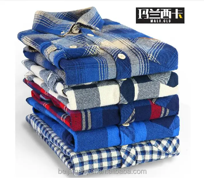 
Top branded low price casual design egyptian cotton flannel plaid check dress shirt for men 