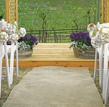 Wedding Aisle Runner Burlap Vintage Wedding Garden Decorations 100cm