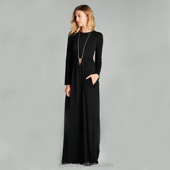 vestido longo preto liso