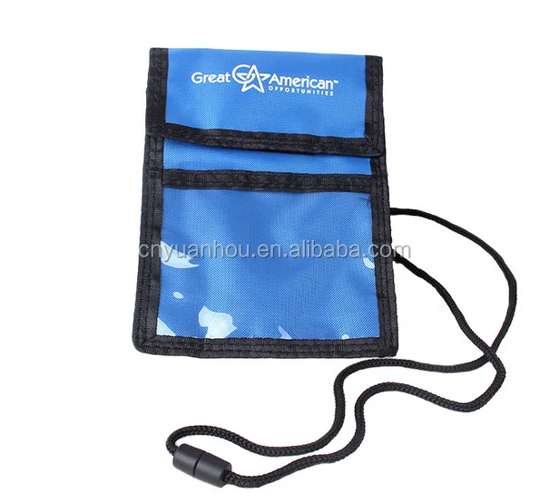 Fashion Business Card Hanging Passport Holder With Lanyard Security
