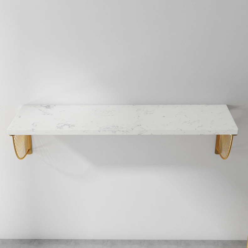 Hot sale home decoration marble shelf wall display storage metal shelves for collectibles