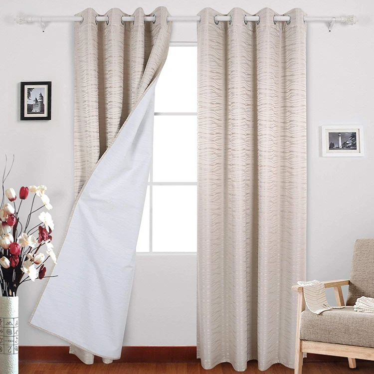 Discount curtain design coating jacquard blackout curtain fabric window curtain