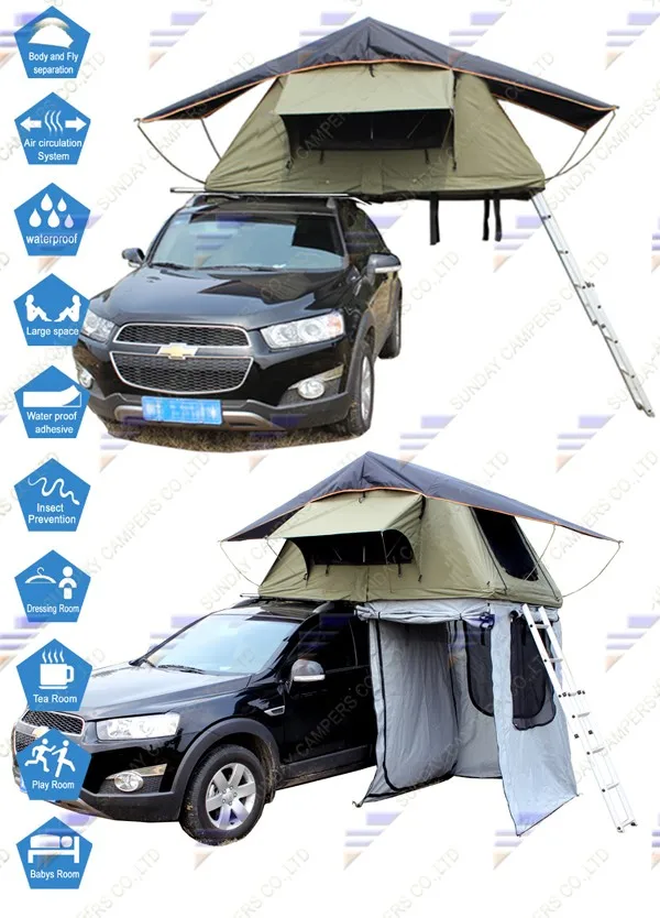 Suv 4wd Car Accessories Roof Top Tent With Skylight For Company Logo