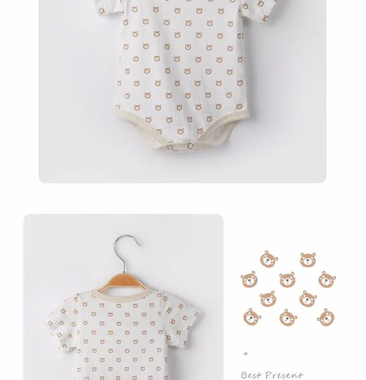 Natural Colored Cotton Preemie Clothes Baby Romper Sets Wholesale