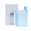 BPA free plastic flat notebook water bottle A4 A5 380ml/450ml easy to carry