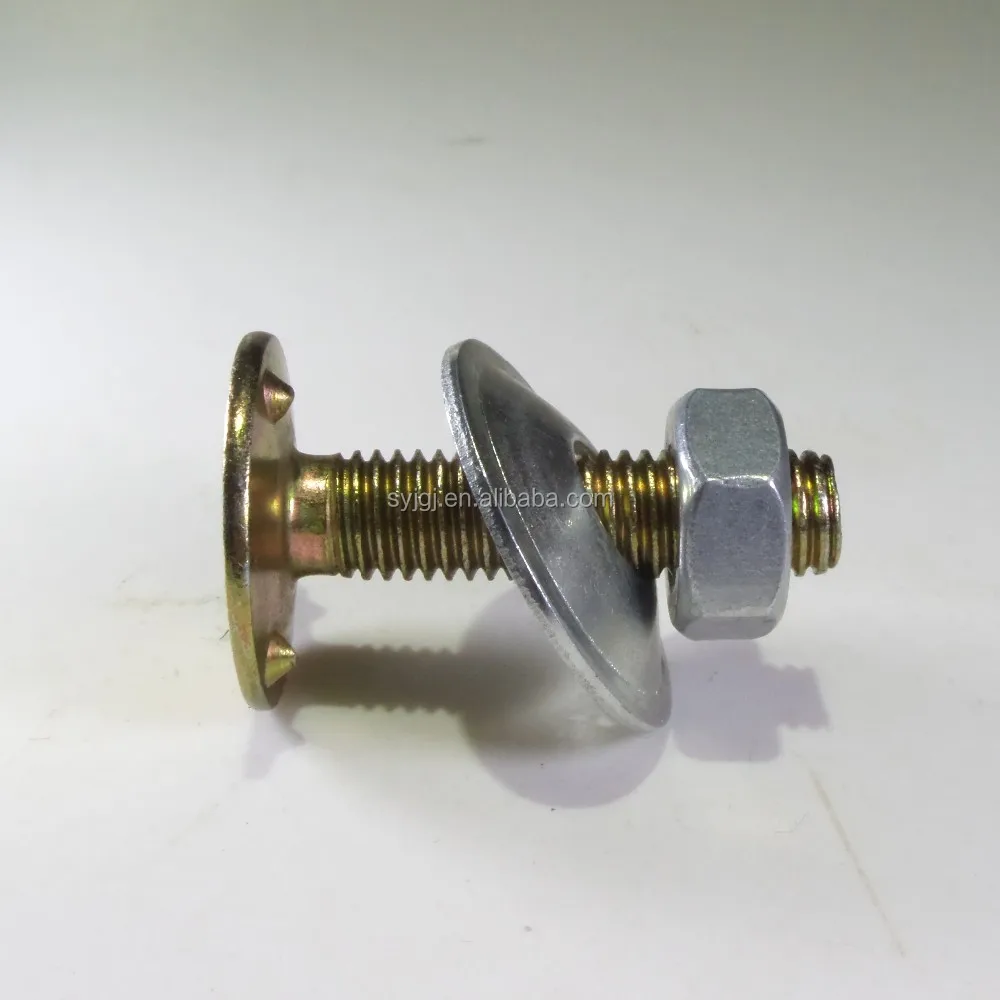 3 Prong Flat Head Fanged Elevator Bucket Belt Bolt Fasteners M6 * 16 Mm