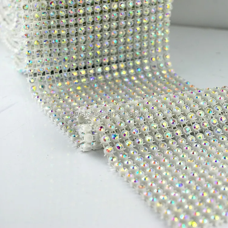 Flexible Rhinestone Trimming Mesh Crystal Banding,18 Rows Elastic ...