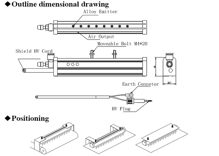 AB1108 Anti-static Ionzer Bar Air Source Electroshock-proof Electrostatic Ionic Stick