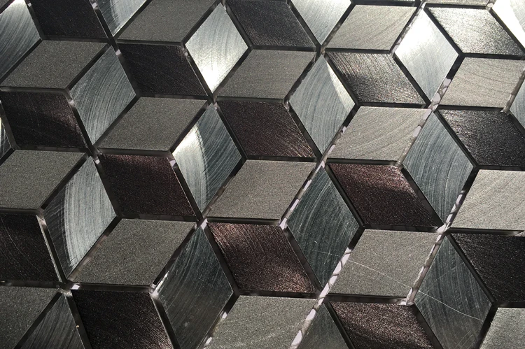 Aluminum Mosaic Tile For Backsplash Diamond Metal Aluminum Mosaic Tile For Backsplash
