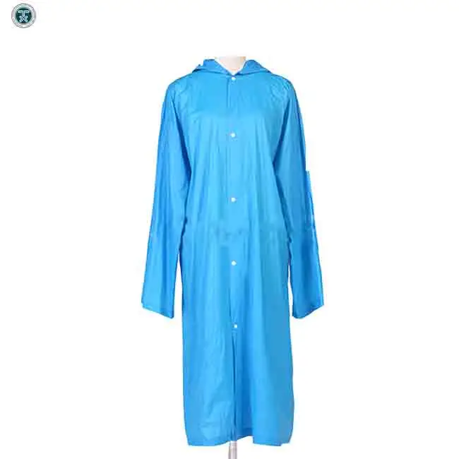 Long unisex one size fits all PVC raincoat