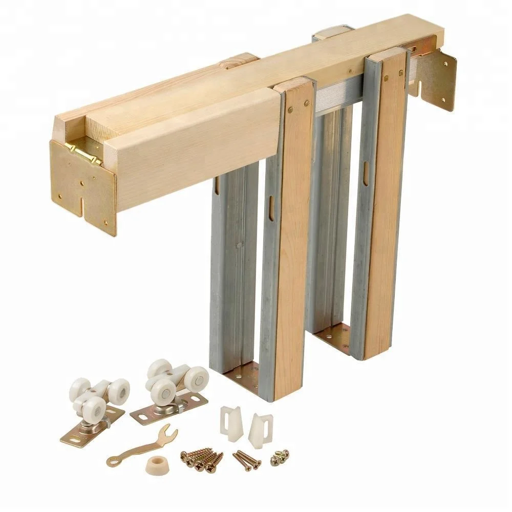 6'8" High Quality Replacement Hidden Pocket Door Frame Hardware Kit