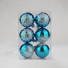 6cm shiny plastic lake blue ball with painted