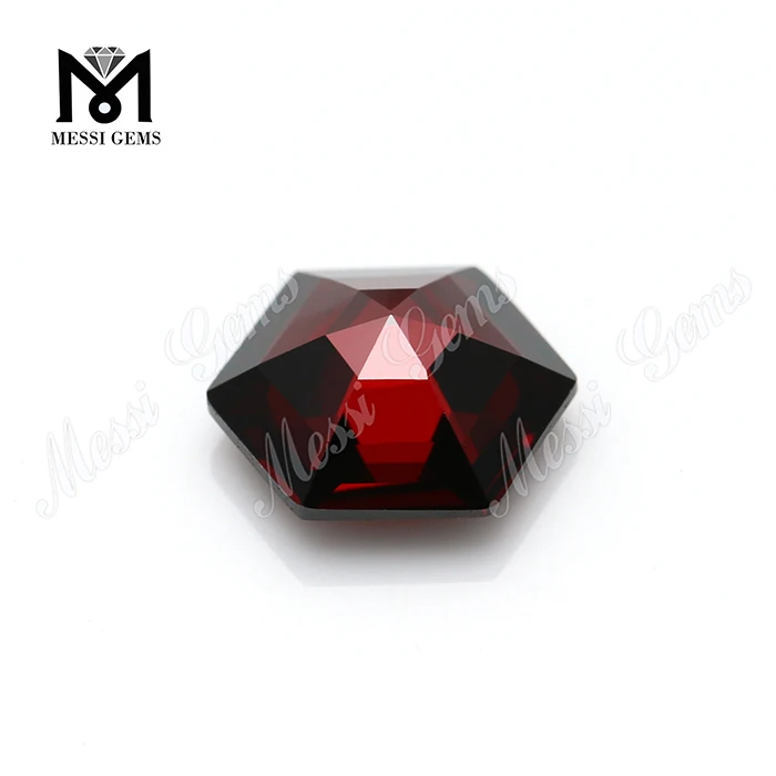 sekskantede sten syntetiske zirkon diamantsten i granat farve