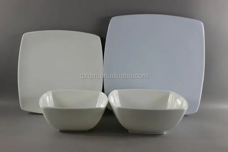 16 pcs melamine square ware dinner ware solid color