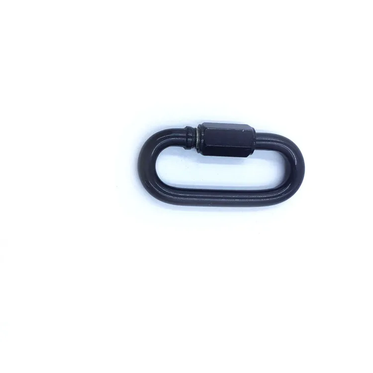 BT-508 Steel Economical Black Paint Metal Climbing Screw Carabiner Hook Black Quick Link