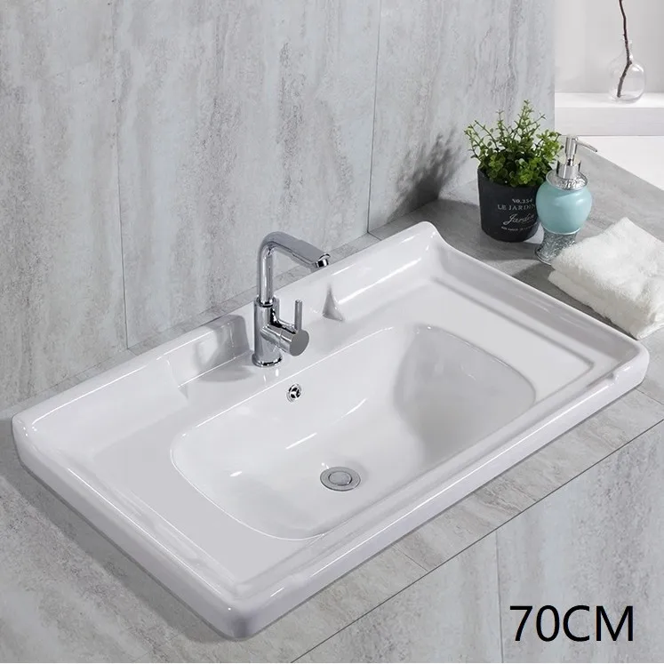 Factory White Integrated Under Mounted Bathroom Vanity Basin