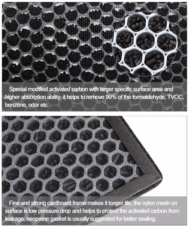 Activated Carbon Honeycomb G3 G4 Panel Air Filter