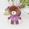 Custom little cut brown bear in suit plush soft stuffed animal toys