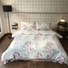Fresh Floral Print Cotton Bedding Set Queen Reversible Garden Comforter Quilt Duvet Covers and Pillowcases