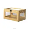 Factory OEM wooden gift box with 5 glass sides