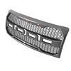 Charcoal Gray Front Mesh Grill Grille W/ 3 Amber LED For Ford F-150 Raptor 2009 2010 2011 2012 2013 2014