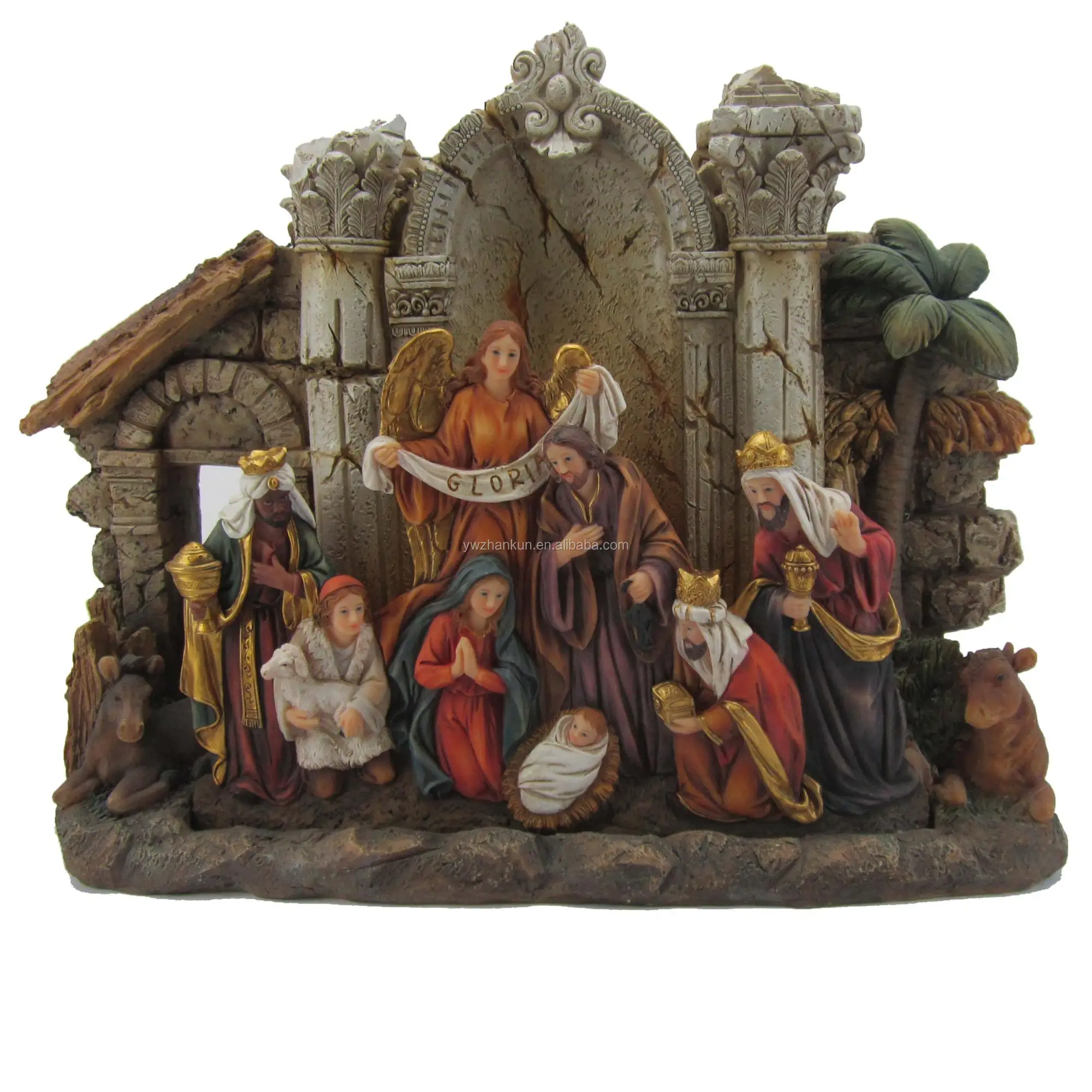 Resin Religious Statues Stone House The Birth Of Jesus - Buy Jesus ...