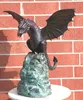 Decor bronze chinese dragon with wing statue