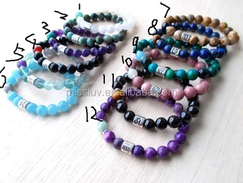 Zodiac Sign Natural Stone Bracelets Black Onyx Cancer Healing Zodiac Sign Natural Stone Bracelets Black Onyx Cancer Healing Best Birthday Gifts