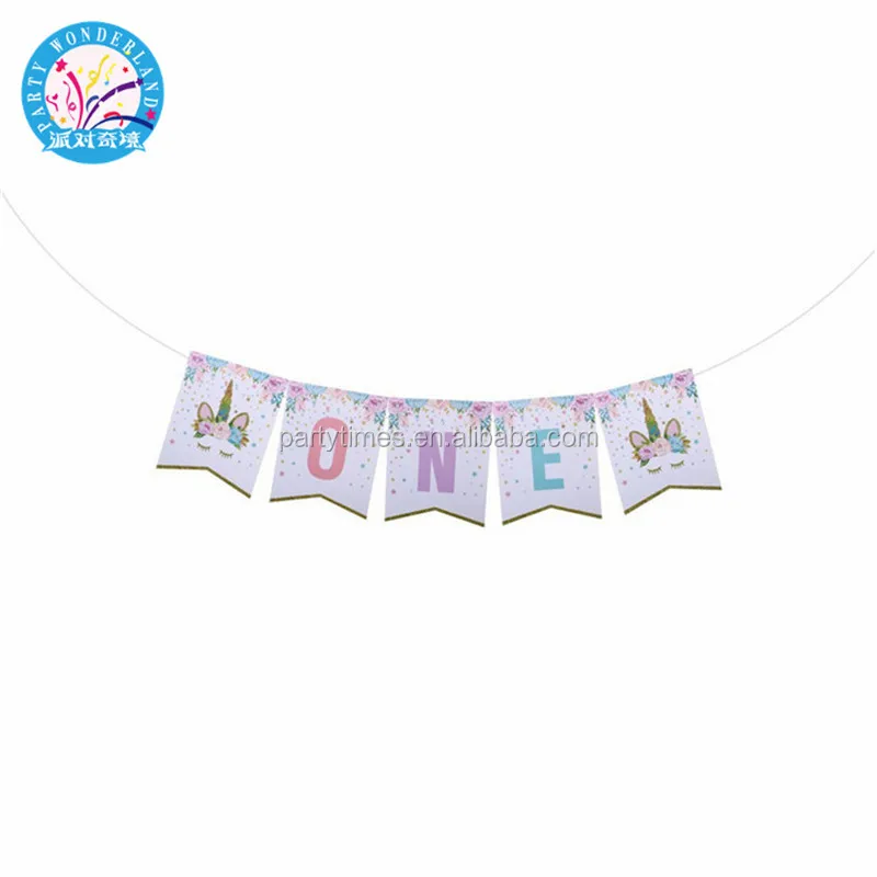 Decor De Fete D Anniversaire Theme Licorne Banderole Scintillante A Decor De Dessin Anime Pour Reception Cadeau Pour Bebe Fournitures Banderole 1 Piece Buy Bannieres De Lettre Decoratives De Noel Banniere De Numero De Triangle De Fete De Bonne