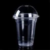 Various plastic clear disposable cup with dome/flat lid logo printing hot cold drinks PP PET cups 300ml-700ml choice