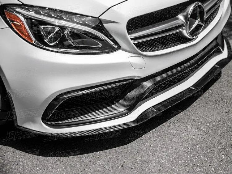 2015-2016 Carbon Fiber Front Bumper Canards For Mercedes Benz C-class ...