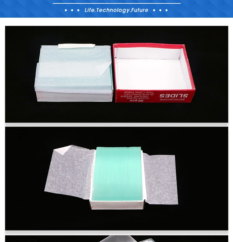 Single Frosted End Ground Edges Disposable Use Laboratory Microscope Slides And Cover Glass