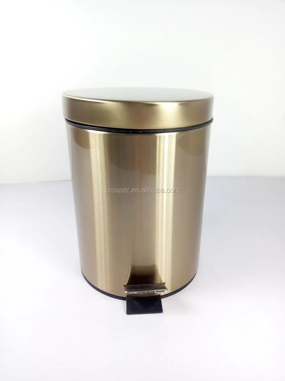Rose Golden Garbage Bin Luxury Trash Can Metal Rose Golden Waste Bin