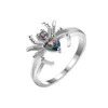 Hainon Women wedding ring Unique design Purple zircon spider shape engagement ring wholesale