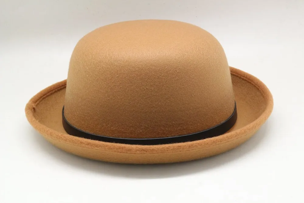 高品质仿羊毛圆顶桶帽羊毛毛毡小圆帽短边圆顶帽子 - buy bowler hat