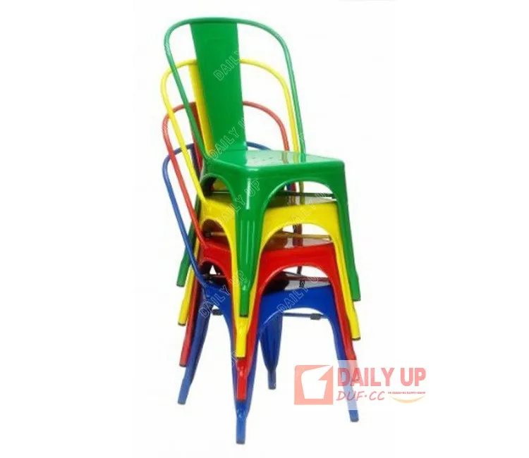 Armless Factory Metal Chair Heavy Duty Industrial Dining Chair Vintage Toli Marais Iron Chair