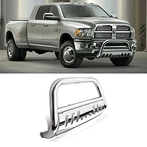 CAREPAIR Bull Bar Skid Plate Front Push Bumper Grille Guard Stainless Steel Chrome for 2010-2016 Dodge Ram 2500/3500 Pickup
