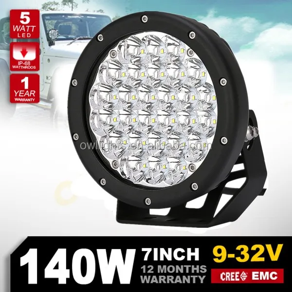 2019 Car Accessories 12v Truck Headlight 7inch 140w Round Led Spotlight