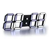 big 3D digital led wall clock calendar clock square shape