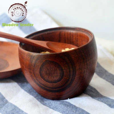 simple style logo print salt spice pepper wooden pot with spoon