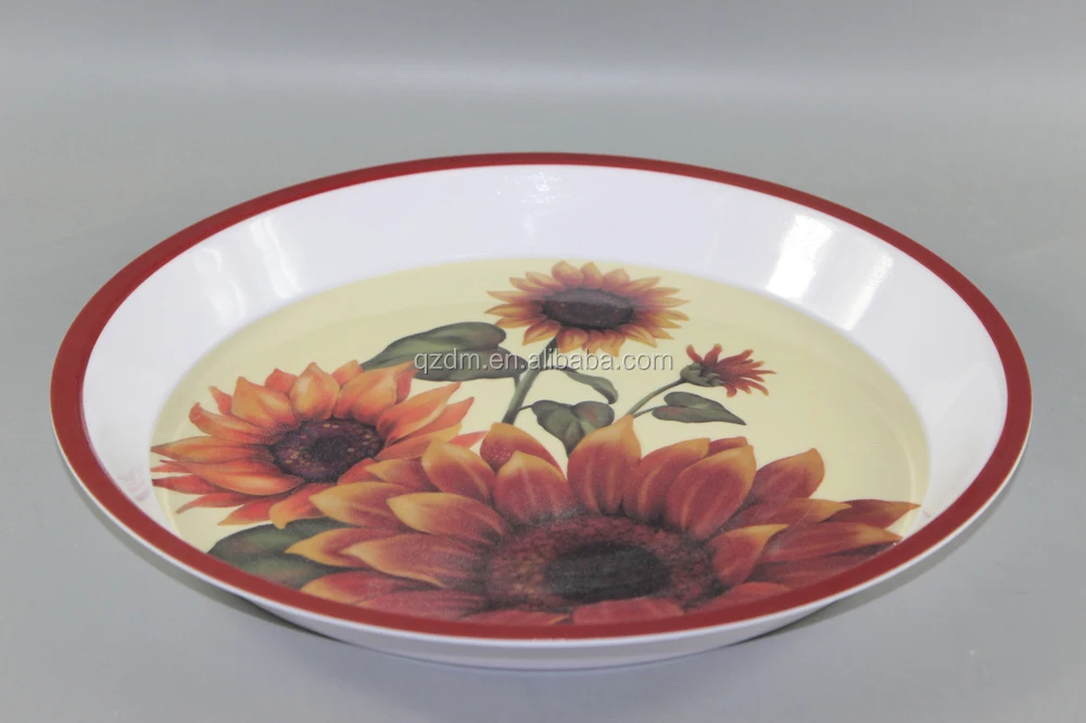 Sunflower Melamine Round Trays 12 Inch