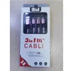 Three in One dual port usb charger cable 3 in 1 multi use mobile phone tablet charging sync data cable line