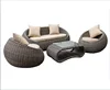 New arrival leisure style outdoor garden rattan round shape sofa set furniture