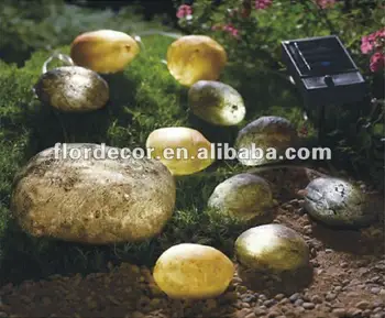 Solar Led Garden Light With 10 Rock Lights So4233 Solar Led Garden Light With 10 Rock Lights So4233