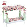 White kids pretend play toy children wooden baby 18 doll bunk bed with bedding