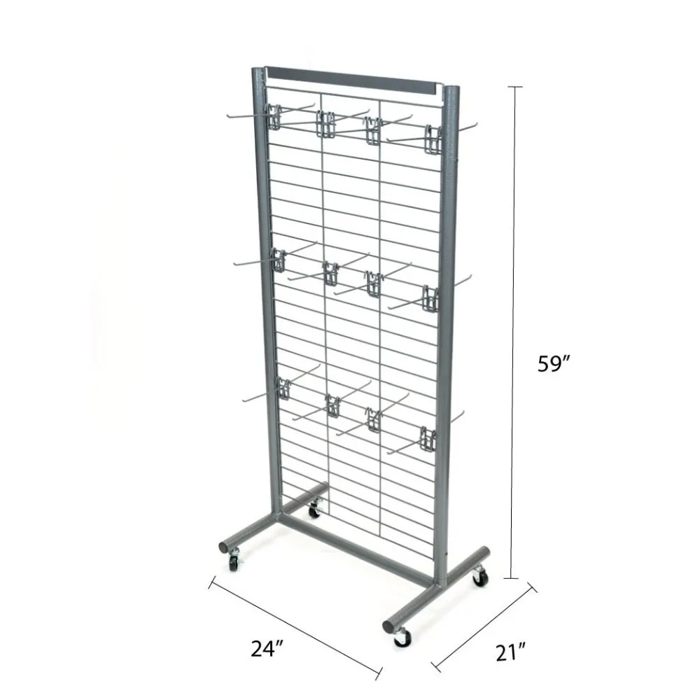 Revomable Hook Black 3 Tiers Metal Floor Grid Display Rack With Heavy