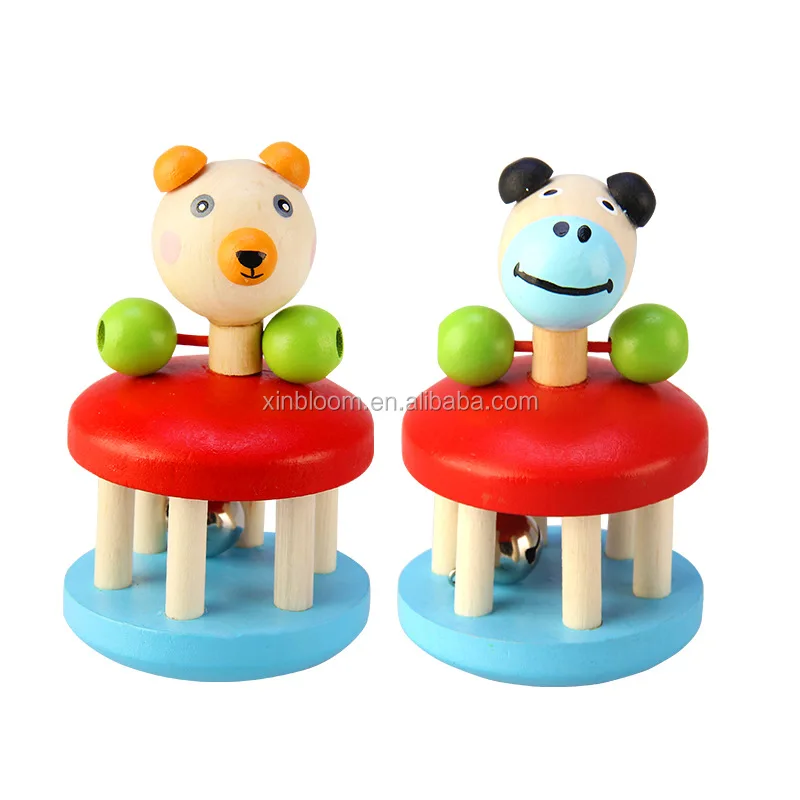 wooden baby rattle toys