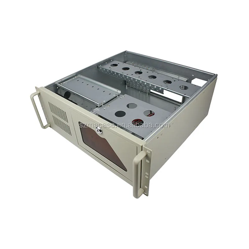 PC Computer Industrial Rack Mount Server Chassis Case 4U IPC Rackmount Chassis for 8pcs 3.5" HDD and 2pcs cd-rom