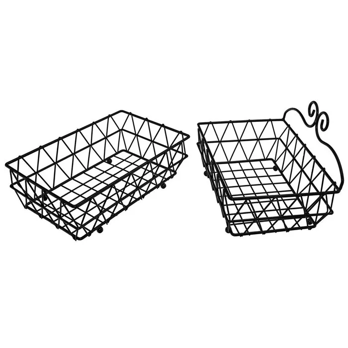 Manufacture New Design Kitchen Countertop 2 Tiers Metal Wire Bread